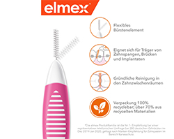 ELMEX Interdentalne četkice ISO veličina 0 0,4 mm roza, 8 komada