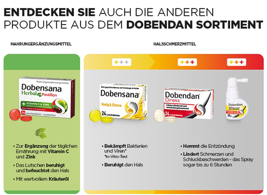 DOBENSANA Biljni okus trešnje Vit.C & Cink pastil., 36 kom
