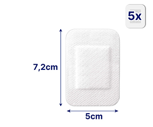 HANSAPLAST Ultra Sensitive obloga za rane 5x7,2 cm XL, 5 kom
