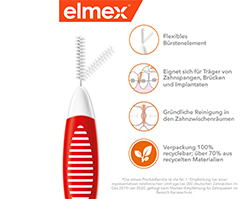 ELMEX Interdentalne četkice ISO veličina 2 0,5 mm crvene, 8 komada