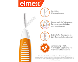 ELMEX Interdentalne četkice ISO veličina 1 0,45 mm narančasta, 8 komada