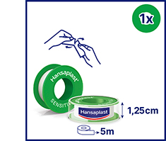 HANSAPLAST Fixierpfl.Sensitive 1,25 cmx5 m, 1 kom
