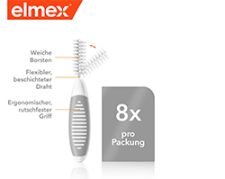 ELMEX Interdentalne četkice ISO veličina 7 1,3 mm sive, 8 komada