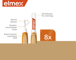 ELMEX Interdentalne četkice ISO veličina 1 0,45 mm narančasta, 8 komada