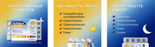 OLYGRIPPAL Dan & Noć 500 mg/60 mg tablete, 16 kom