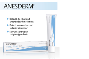 ANESDERM 25 mg/g + 25 mg/g krema + 2 flastera, 5 g