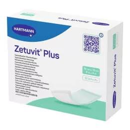 ZETUVIT Plus extra jaka sukcijska kompresa sterilna 10x10 cm, 10 kom