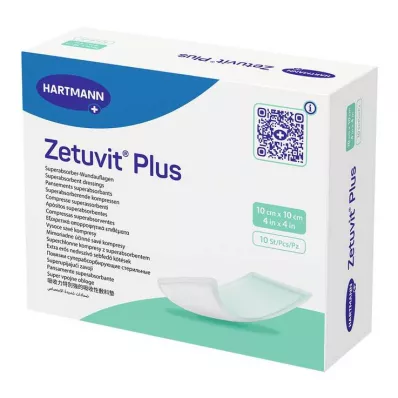 ZETUVIT Plus extra jaka sukcijska kompresa sterilna 10x10 cm, 10 kom