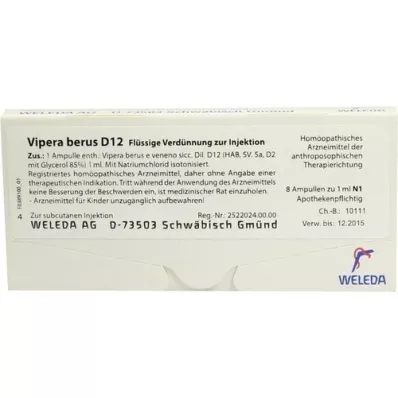 VIPERA BERUS D 12 ampula, 8X1 ml