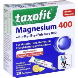 TAXOFIT Magnezij 400+B1+B6+B12+Folna kiselina 800 zrnaca, 20 kom