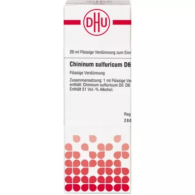CHININUM SULFURICUM D 6 Razrjeđenje, 20 ml