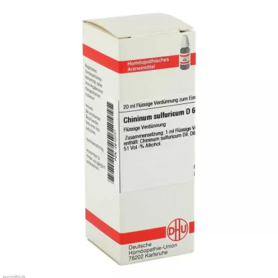 CHININUM SULFURICUM D 6 Razrjeđenje, 20 ml