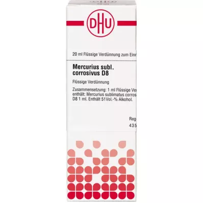 MERCURIUS SUBLIMATUS corrosivus D 8 Razrjeđenje, 20 ml