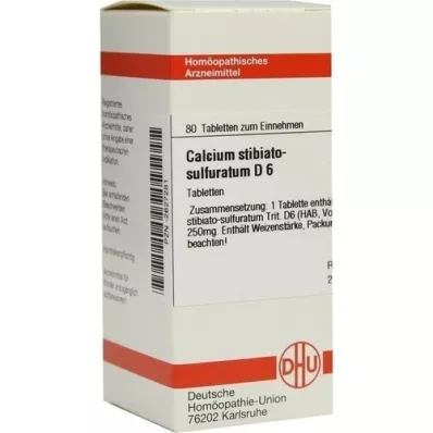 CALCIUM STIBIATO sulfuratum D 6 tableta, 80 kom