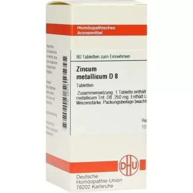 ZINCUM METALLICUM D 8 tableta, 80 kom