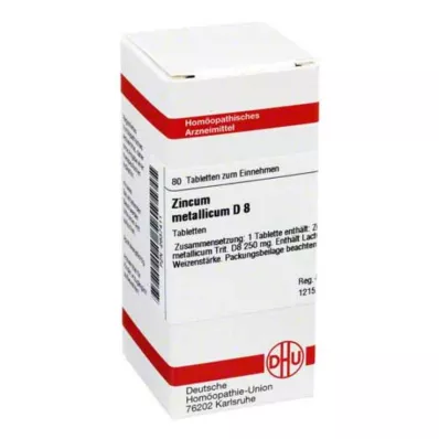 ZINCUM METALLICUM D 8 tableta, 80 kom