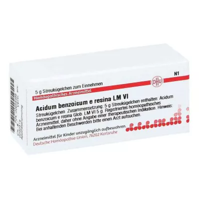 ACIDUM BENZOICUM i smola LM VI globule, 5 g