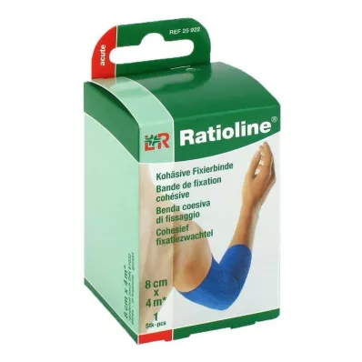 RATIOLINE zavoj za akutnu fiksaciju kohezivni 8 cmx4 m plavi, 1 kom