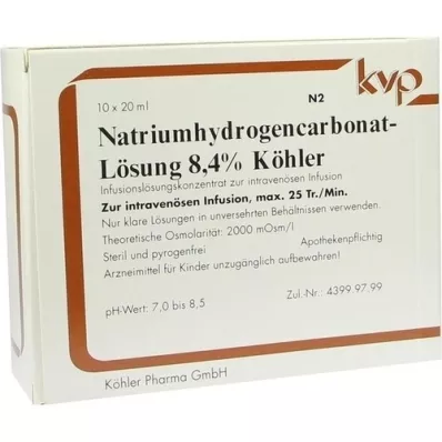 NATRIUMHYDROGENCARBONAT-Otopina 8,4% Köhler, 10X20 ml