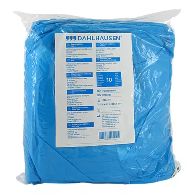 BESUCHERKITTEL s pletenom manžetom za uvez 120x144 cm plava, 10 kom