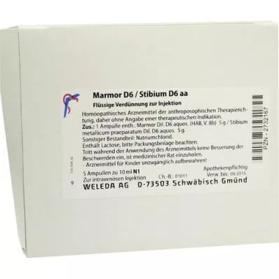 MARMOR D 6/Stibium D 6 aa ampula, 5X10 ml