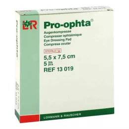 PRO-OPHTA Komprese 5,5x7,5 cm sterilne jednostruke, 5 kom