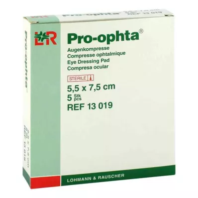 PRO-OPHTA Komprese 5,5x7,5 cm sterilne jednostruke, 5 kom