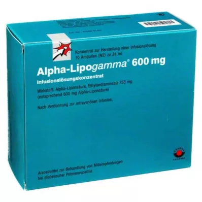 ALPHA-LIPOGAMMA 600 mg koncentrat otopine za infuziju, 10X24 ml