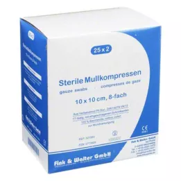 MULLKOMPRESSEN 10x10 cm sterilni 8-struki, 25X2 kom