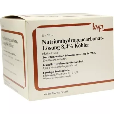 NATRIUMHYDROGENCARBONAT-Otopina 8,4% Köhler, 25X20 ml