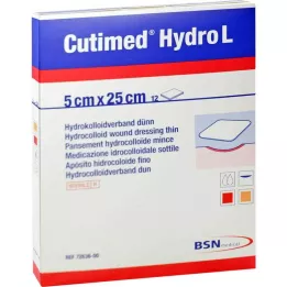 CUTIMED Hydro L hidrokoloidni spoj tanki 5x25 cm, 12 kom