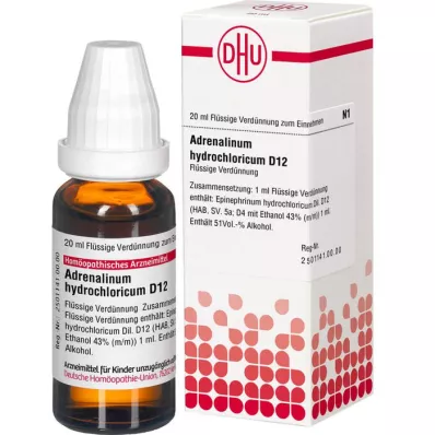 ADRENALINUM HYDROCHLORICUM D 12 Razrjeđenje, 20 ml