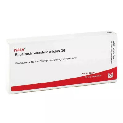 RHUS TOXICODENDRON E foliis D 6 ampula, 10X1 ml