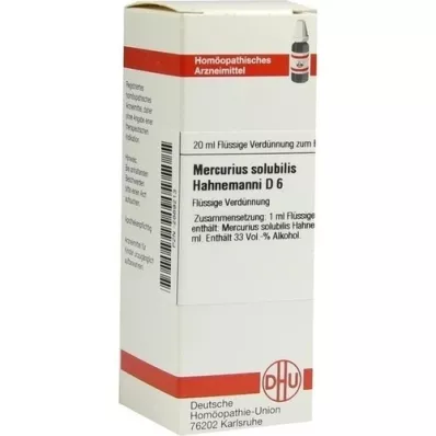MERCURIUS SOLUBILIS Hahnemanni D 6 razrjeđenje, 20 ml
