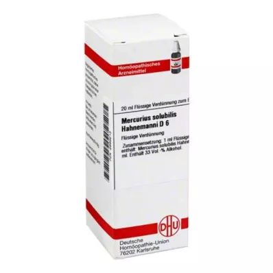 MERCURIUS SOLUBILIS Hahnemanni D 6 razrjeđenje, 20 ml