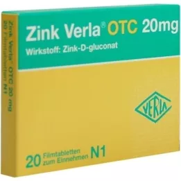 ZINK VERLA OTC 20 mg filmom obložene tablete, 20 kom