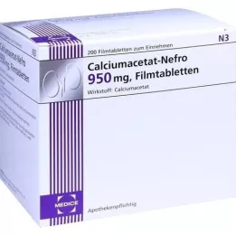 CALCIUMACETAT NEFRO 950 mg filmom obložene tablete, 200 kom