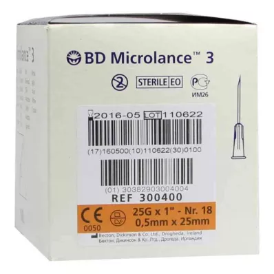 BD MICROLANCE Kanila 25 G 1 0,5x25 mm, 100 komada