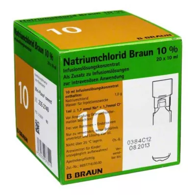 Natrijev klorid 10% Braun Mpc otopina za infuziju koncentrat, 20x10 ml