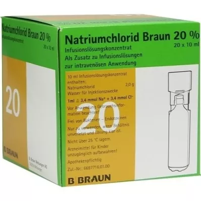 NATRIUMCHLORID 20% MPC koncentrat elektrolita, 20X10 ml