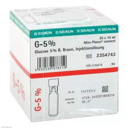 GLUCOSE 5% B.Braun Mini Plasco connect Inj. otopina, 20X10 ml