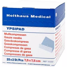 MULLKOMPRESSEN Ypsipad 7,5x7,5 cm sterilni 8-struki, 25X2 kom