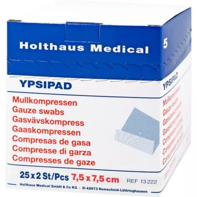 MULLKOMPRESSEN Ypsipad 7,5x7,5 cm sterilni 8-struki, 25X2 kom