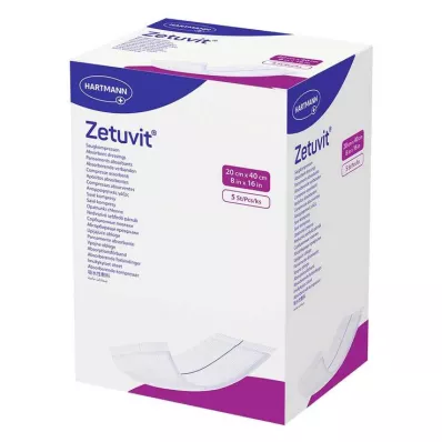 ZETUVIT Sukcijske komprese sterilne 20x40 cm, 5 kom