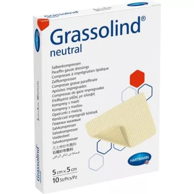 GRASSOLIND Mastne komprese 5x5 cm sterilne, 10 kom