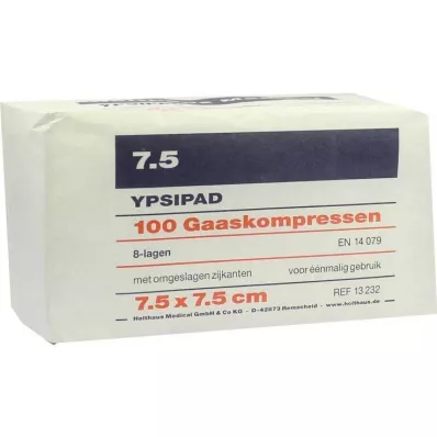 MULLKOMPRESSEN Ypsipad 7,5x7,5 cm nesterilni 8-slojni, 100 kom
