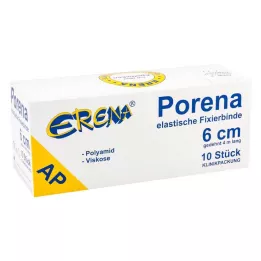PORENA elastični zavoj od gaze 6 cm bijeli bez violončela, 10 kom