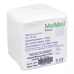 VLIESSTOFF-KOMPRESSEN nesterilni 10x10 cm 4-slojni, 100 kom
