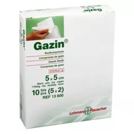 GAZIN Gaza komp.5x5 cm sterilna 8-struka, 5X2 kom