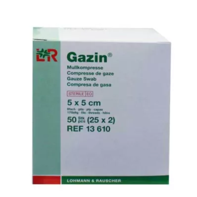 GAZIN Gaza komp.5x5 cm sterilna 8-struka, 25x2 kom